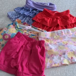6 Girls 4t skirts shorts skorts